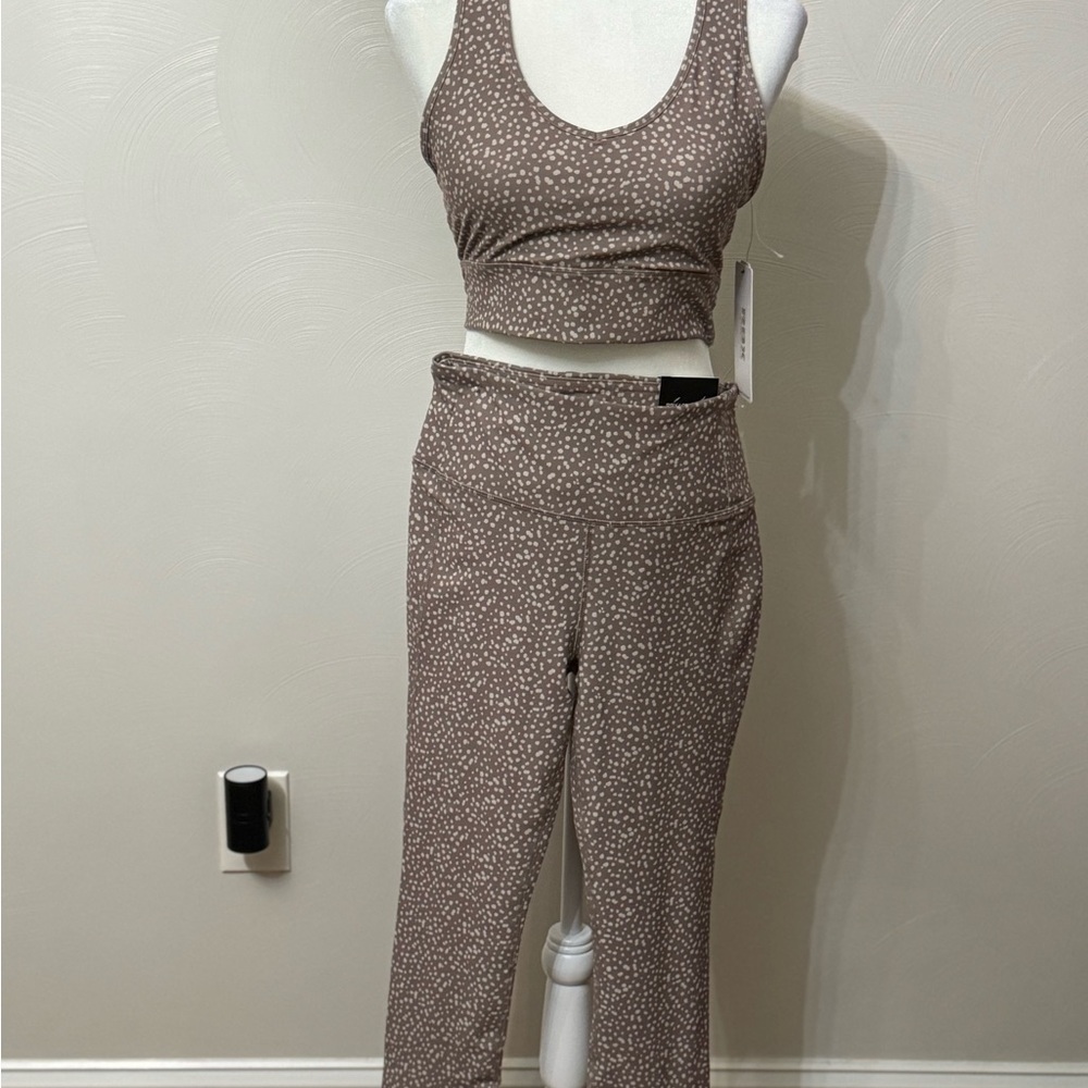 NWT RBX Brown Patterned leggings & racerback top